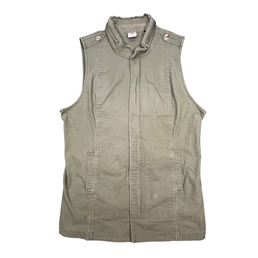 Cabi Green Utility Cinched Back Military Vest Women XL